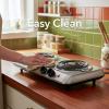 OVENTE Electric Countertop Double Burner, 1700W Cooktop with 6″ and 5.75″ Stainless Steel Coil Hot Plates, 5 Level Temperature Control, Indicator Lights and Easy to Clean Cooking Stove, Black BGC102B(BGC102S – Silver)