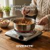 OVENTE Electric Countertop Double Burner, 1700W Cooktop with 6″ and 5.75″ Stainless Steel Coil Hot Plates, 5 Level Temperature Control, Indicator Lights and Easy to Clean Cooking Stove, Black BGC102B(BGC101S – Silver)