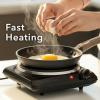OVENTE Electric Countertop Single Burner, 1000W Cooktop with 7.25 Inch Cast Iron Hot Plate, 5 Level Temperature Control, Compact Cooking Stove and Easy to Clean Stainless Steel Base, Silver BGS101S(BGS101B – Black)