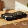 OVENTE Electric Countertop Single Burner, 1000W Cooktop with 7.25 Inch Cast Iron Hot Plate, 5 Level Temperature Control, Compact Cooking Stove and Easy to Clean Stainless Steel Base, Silver BGS101S(BGS102B – Black)