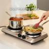 OVENTE Electric Countertop Single Burner, 1000W Cooktop with 7.25 Inch Cast Iron Hot Plate, 5 Level Temperature Control, Compact Cooking Stove and Easy to Clean Stainless Steel Base, Silver BGS101S(BGS102S – Silver)