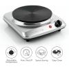 OVENTE Electric Countertop Single Burner, 1000W Cooktop with 7.25 Inch Cast Iron Hot Plate, 5 Level Temperature Control, Compact Cooking Stove and Easy to Clean Stainless Steel Base, Silver BGS101S(BGS101S – Silver)
