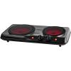 OVENTE Countertop Infrared Double Burner, 1700W Electric Hot Plate and Portable Stove with 7.75″ and 6.75″ Ceramic Glass Cooktop, 5 Level Temperature Setting and Easy to Clean Base, Black BGI102B(BGI102B – Black)
