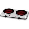 OVENTE Countertop Infrared Double Burner, 1700W Electric Hot Plate and Portable Stove with 7.75″ and 6.75″ Ceramic Glass Cooktop, 5 Level Temperature Setting and Easy to Clean Base, Black BGI102B(BGI202S – Silver)