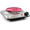 OVENTE Electric Countertop Double Burner, 1700W Cooktop with 6″ and 5.75″ Stainless Steel Coil Hot Plates, 5 Level Temperature Control, Indicator Lights and Easy to Clean Cooking Stove, Black BGC102B(BGC101S – Silver)