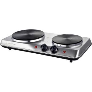 OVENTE Electric Countertop Single Burner, 1000W Cooktop with 7.25 Inch Cast Iron Hot Plate, 5 Level Temperature Control, Compact Cooking Stove and Easy to Clean Stainless Steel Base, Silver BGS101S(BGS102S – Silver)
