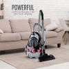 OVENTE Bagless Canister Vacuum Cleaner with Powerful Multi-Surface Suction, Telescoping Wand and Automatic Cord Rewind, Lightweight Corded Cleaning Machine with Sofa/Pet Brush Included, Black ST2010(St2000)