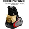 OVENTE Bagless Canister Vacuum Cleaner with Powerful Multi-Surface Suction, Telescoping Wand and Automatic Cord Rewind, Lightweight Corded Cleaning Machine with Sofa/Pet Brush Included, Black ST2010(St1600b + Acpst16041)