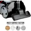 OVENTE Bagless Canister Vacuum Cleaner with Powerful Multi-Surface Suction, Telescoping Wand and Automatic Cord Rewind, Lightweight Corded Cleaning Machine with Sofa/Pet Brush Included, Black ST2010(St1600b + Acpst16041)