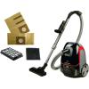 OVENTE Bagless Canister Vacuum Cleaner with Powerful Multi-Surface Suction, Telescoping Wand and Automatic Cord Rewind, Lightweight Corded Cleaning Machine with Sofa/Pet Brush Included, Black ST2010(St1600b + Acpst16041)