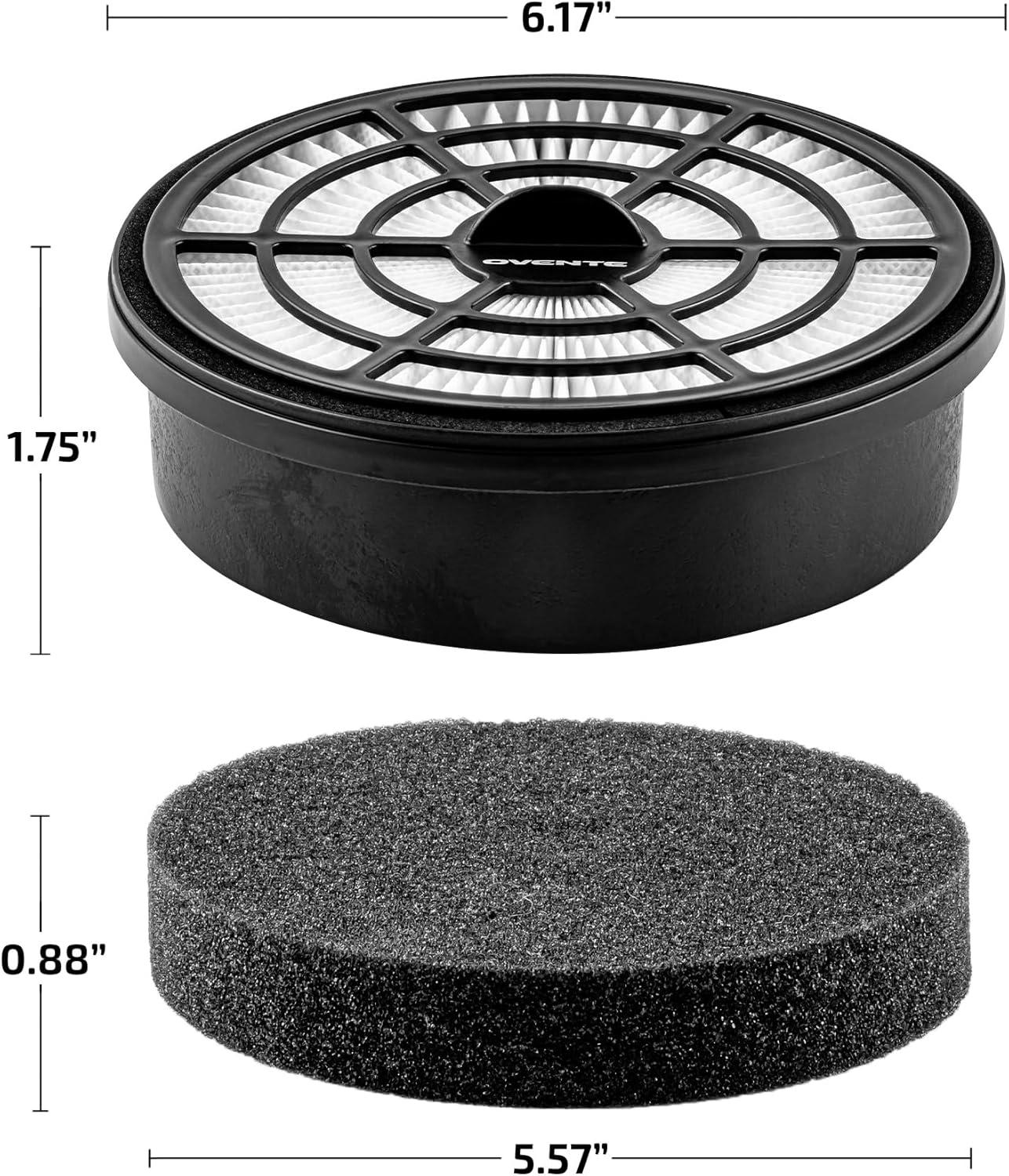 imageOVENTE Replacement Filter for ST2620 Bagless Canister Vacuum Cleaner Pack of 2 with UltraDust and Small Particles Filtration Easy to Remove and Install Black ACPST26702