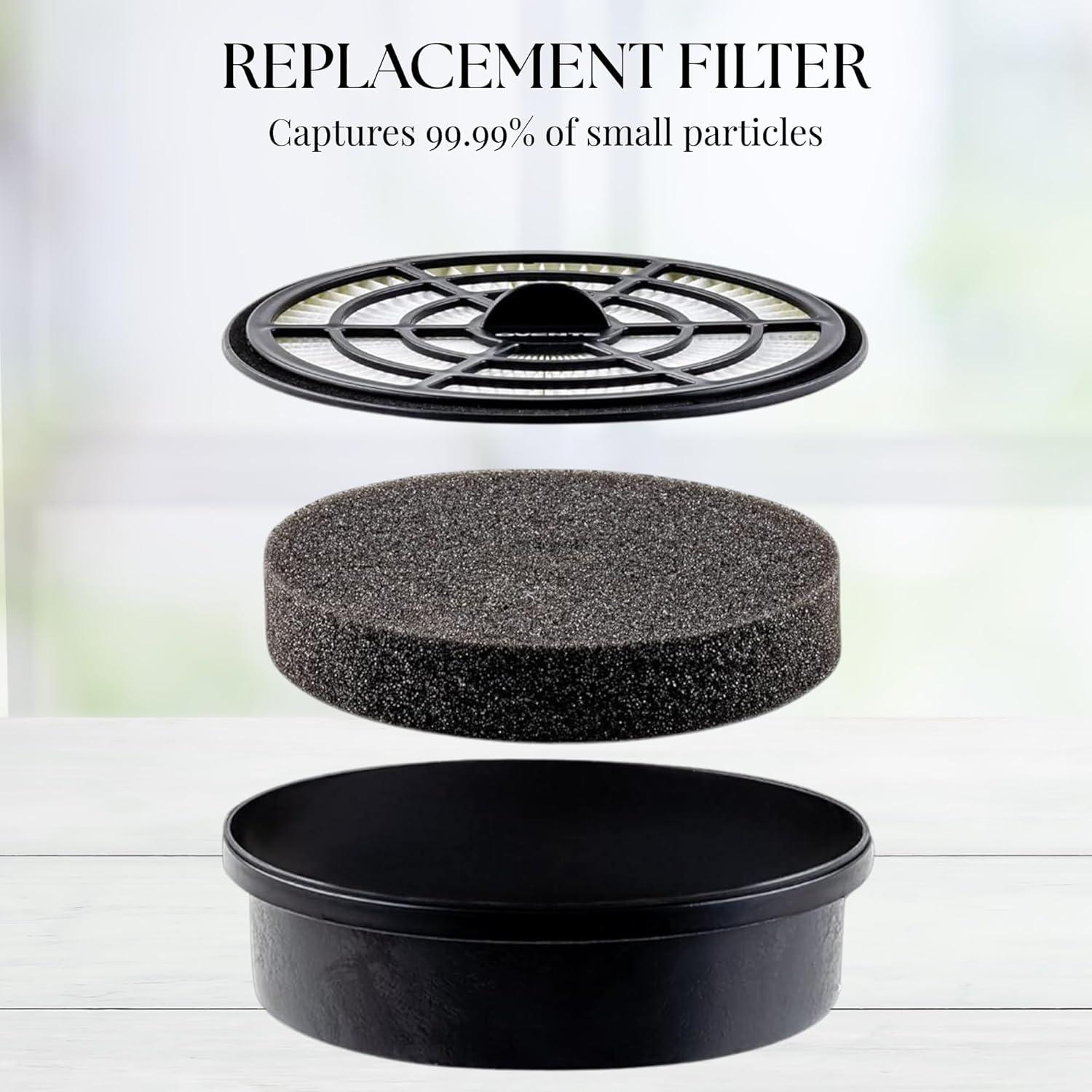 imageOVENTE Replacement Filter for ST2620 Bagless Canister Vacuum Cleaner Pack of 2 with UltraDust and Small Particles Filtration Easy to Remove and Install Black ACPST26702