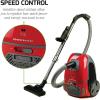 OVENTE Electric Vacuum, 3-Stage Filtration with Hepa Filter, Energy-SAVING Speed Control, 1400W, Red (ST1600R)