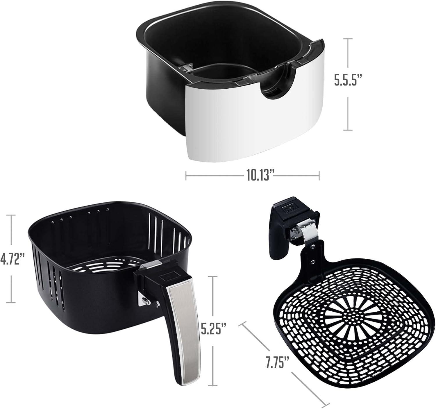 imageOVENTE Compact Air Fryer 32 Quart Electric Hot Cooker with 1400W Power Adjustable Temperature Auto Shutoff Dishwasher Safe NonStick Basket Perfect for Healthy and Oilless Food White FAM21302W