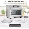 OVENTE Air Fryer Toaster Oven Combo, 26 Qt Stainless Steel Countertop Convection Oven with 1700W Power, Digital Display and Accessories, Perfect for Pizza, Roast, Bake, Toast & Broil, Silver OFD4025BR
