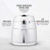 OVENTE Compact Air Fryer, 3.2 Quart Electric Hot Cooker with 1400W Power, Adjustable Temperature, Auto Shutoff, Dishwasher Safe Non-Stick Basket, Perfect for Healthy and Oilless Food, White FAM21302W