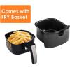 Ovente Electric Air Fryer 1400 Watt Power with Non-Stick Fry Basket & Grill Pan, 3.2 Quart Air Oven and Cooker with Temperature Control and 30 Minute Timer for Frying Baking Grilling, Black FAM21302B