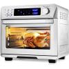 OVENTE Air Fryer Toaster Oven Combo, 26 Qt Stainless Steel Countertop Convection Oven with 1700W Power, Digital Display and Accessories, Perfect for Pizza, Roast, Bake, Toast & Broil, Silver OFD4025BR