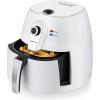 OVENTE Compact Air Fryer, 3.2 Quart Electric Hot Cooker with 1400W Power, Adjustable Temperature, Auto Shutoff, Dishwasher Safe Non-Stick Basket, Perfect for Healthy and Oilless Food, White FAM21302W