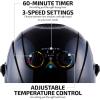 Ovente Professional Salon Hand Bonnet Hair Dryer 1000 Watts Adjustable Professional Hood Dryer Stand, Adjustable Temperature Control, with Up Rolling Base and Wheels Salon Equipment Black HDS223B