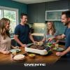 OVENTE Electric Indoor Grill with 13×10 Inch Non-Stick Cooking Surface, 1000W Fast Heat Up Power, Adjustable Temperature, Removable and Dishwasher Safe Grilling Plate and Drip Tray, Black GD1632NLB(SGR85W – White)