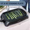OVENTE Electric Indoor Grill with 13×10 Inch Non-Stick Cooking Surface, 1000W Fast Heat Up Power, Adjustable Temperature, Removable and Dishwasher Safe Grilling Plate and Drip Tray, Black GD1632NLB(GD1632NLB – Black)
