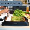 OVENTE Electric Indoor Grill with 13×10 Inch Non-Stick Cooking Surface, 1000W Fast Heat Up Power, Adjustable Temperature, Removable and Dishwasher Safe Grilling Plate and Drip Tray, Black GD1632NLB(GD1632NLCO – Copper)