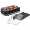 OVENTE Electric Indoor Grill with 13×10 Inch Non-Stick Cooking Surface, 1000W Fast Heat Up Power, Adjustable Temperature, Removable and Dishwasher Safe Grilling Plate and Drip Tray, Black GD1632NLB(SGR85B – Black)