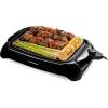 OVENTE Electric Indoor Grill with 13×10 Inch Non-Stick Cooking Surface, 1000W Fast Heat Up Power, Adjustable Temperature, Removable and Dishwasher Safe Grilling Plate and Drip Tray, Black GD1632NLB(GD1632NLB – Black)