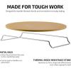OVENTE 13″ Round Pizza Stone for Oven and Grill, Heat Resistant Ceramic Flat Baking Stone with Cutter Wheel, Metal Rack Stand, Ideal for Making Crisp Crust Pizza, Bread, Cookies & More, Beige BW10132