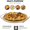 OVENTE 13″ Round Pizza Stone for Oven and Grill, Heat Resistant Ceramic Flat Baking Stone with Cutter Wheel, Metal Rack Stand, Ideal for Making Crisp Crust Pizza, Bread, Cookies & More, Beige BW10132