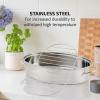 OVENTE Stainless Steel Roasting Pan with Flat Rack, 13×9.4 Inch Nonstick Small Roaster Tray, Oven and Dishwasher Safe Bakeware Dish for Chicken, Ham, Lasagna, Roasted Beef or Veggies, Silver CWR23131S(15.62″ x 11.75″)
