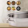 OVENTE Stainless Steel Roasting Pan with Flat Rack, 13×9.4 Inch Nonstick Small Roaster Tray, Oven and Dishwasher Safe Bakeware Dish for Chicken, Ham, Lasagna, Roasted Beef or Veggies, Silver CWR23131S(15.62″ x 11.75″)