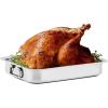 OVENTE Stainless Steel Roasting Pan with Flat Rack, 13×9.4 Inch Nonstick Small Roaster Tray, Oven and Dishwasher Safe Bakeware Dish for Chicken, Ham, Lasagna, Roasted Beef or Veggies, Silver CWR23131S(13″ x 9.4″)
