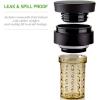 Ovente Stainless Steel Vacuum Insulated Coffee Water Mug, 16 oz Portable Double Wall Handheld Tumbler with Tea Infuser, BPA-Free Spill Proof Travel Friendly for Hot Cold Beverage, Gunmetal MSA16G