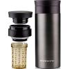 Ovente Stainless Steel Vacuum Insulated Coffee Water Mug, 16 oz Portable Double Wall Handheld Tumbler with Tea Infuser, BPA-Free Spill Proof Travel Friendly for Hot Cold Beverage, Gunmetal MSA16G