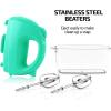 OVENTE Portable Electric Hand Mixer 5 Speed Mixing, 150W Powerful Blender for Baking & Cooking with 2 Stainless Steel Chrome Beater Attachments & Snap Clear Case Compact Easy Storage, Turquoise HM161T(Mixer – Turquoise)