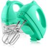 OVENTE Portable Electric Hand Mixer 5 Speed Mixing, 150W Powerful Blender for Baking & Cooking with 2 Stainless Steel Chrome Beater Attachments & Snap Clear Case Compact Easy Storage, Turquoise HM161T(Mixer – Turquoise)