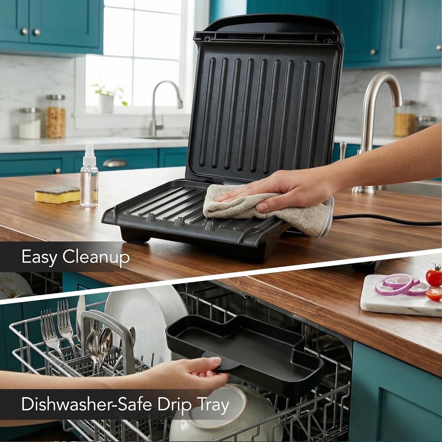 image:imageOVENTE Electric Panini Press Sandwich Maker 1500W Indoor Grill with NonStick Coated Plates Temperature Control amp Removable Drip Tray Opens 180 Degrees to Fit Any TypeSize of Food Silver GP1861BRGP222B