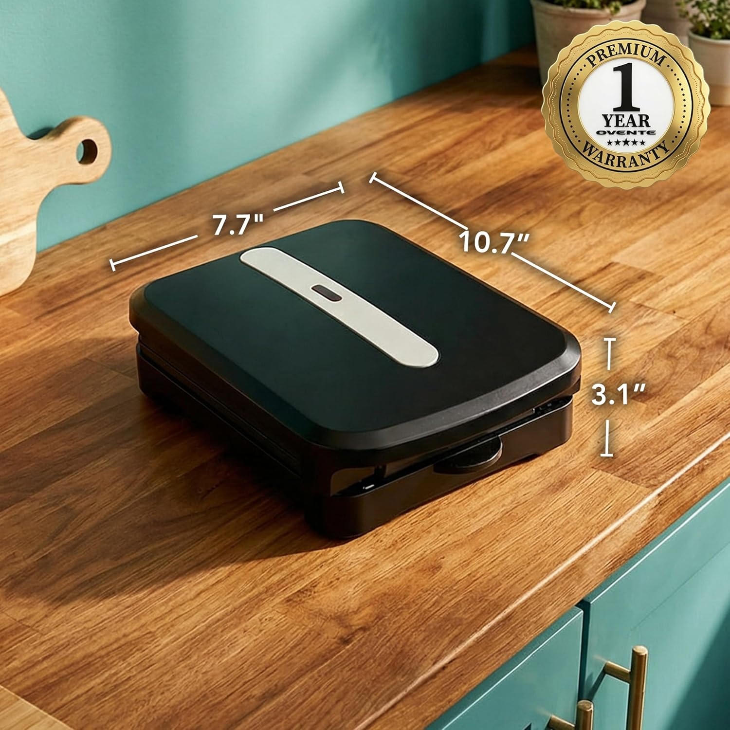 image:imageOVENTE Electric Panini Press Sandwich Maker 1500W Indoor Grill with NonStick Coated Plates Temperature Control amp Removable Drip Tray Opens 180 Degrees to Fit Any TypeSize of Food Silver GP1861BRGP222B