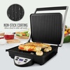 OVENTE Electric Panini Press Sandwich Maker, 1500W Indoor Grill with Non-Stick Coated Plates, Temperature Control & Removable Drip Tray, Opens 180 Degrees to Fit Any Type/Size of Food, Silver GP1861BR(GP1000BR)
