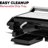 OVENTE Electric Panini Press Sandwich Maker, 1500W Indoor Grill with Non-Stick Coated Plates, Temperature Control & Removable Drip Tray, Opens 180 Degrees to Fit Any Type/Size of Food, Silver GP1861BR(GP0540BR)