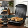 OVENTE Electric Panini Press Sandwich Maker, 1500W Indoor Grill with Non-Stick Coated Plates, Temperature Control & Removable Drip Tray, Opens 180 Degrees to Fit Any Type/Size of Food, Silver GP1861BR(GP222B)