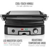 OVENTE Electric Panini Press Sandwich Maker, 1500W Indoor Grill with Non-Stick Coated Plates, Temperature Control & Removable Drip Tray, Opens 180 Degrees to Fit Any Type/Size of Food, Silver GP1861BR(GP1861BR)