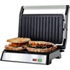OVENTE Electric Panini Press Sandwich Maker, 1500W Indoor Grill with Non-Stick Coated Plates, Temperature Control & Removable Drip Tray, Opens 180 Degrees to Fit Any Type/Size of Food, Silver GP1861BR(GP0540BR)
