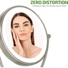 OVENTE 9.5″ Lighted Tabletop Makeup Mirror, 1X & 10X Magnifier, Adjustable Double Sided Round LED, Dimmer Switch, Battery & USB Powered, Ideal for Bedroom & Vanity, Nickel Brushed MLT45BR1X10X(Nickel Brushed)
