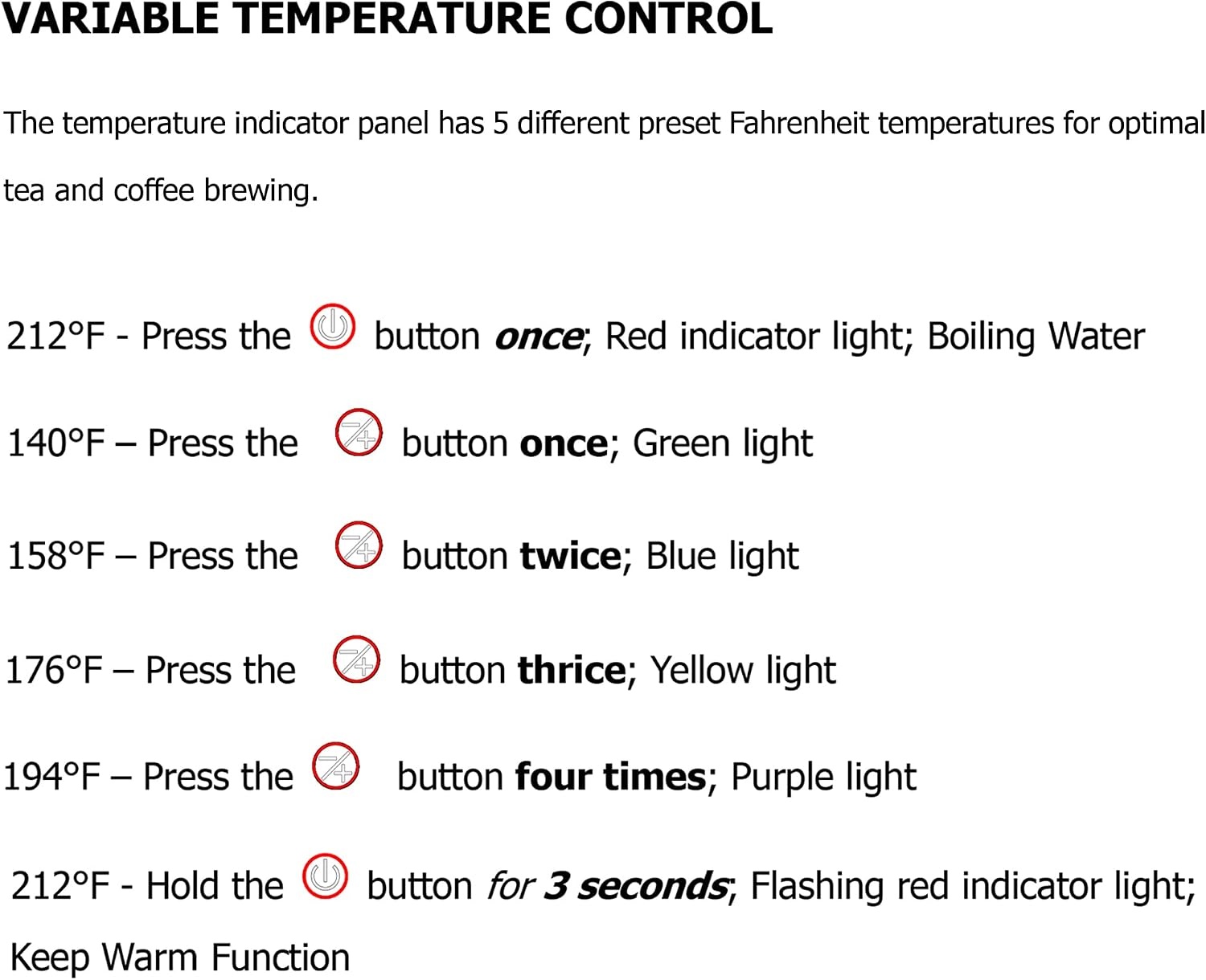image:imageOvente Electric Stainless Steel Hot Water Kettle 17 Liter with 5 Temperature Control amp Concealed Heating Element BPAFree 1100 Watt Tea Maker with Auto ShutOff and Keep Warm Setting Red KS89R