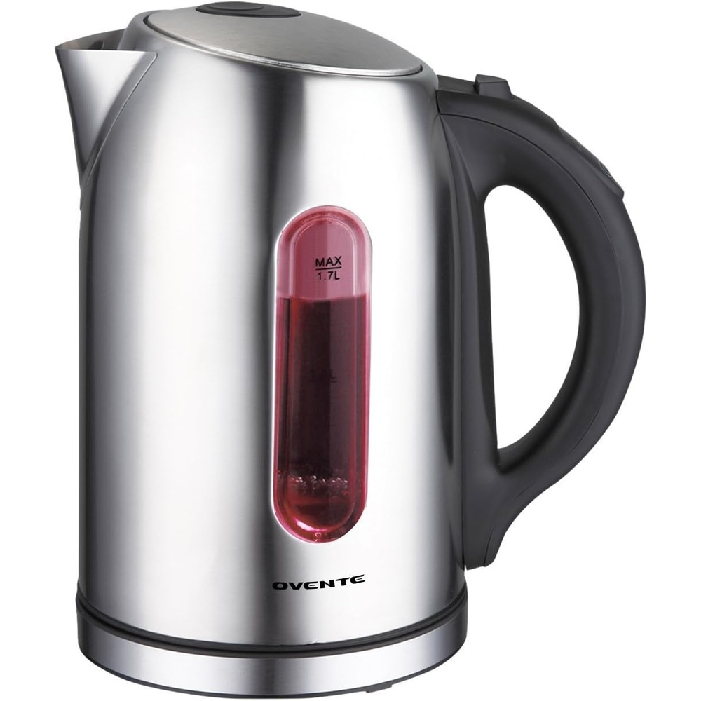 image:imageOvente Electric Stainless Steel Hot Water Kettle 17 Liter with 5 Temperature Control amp Concealed Heating Element BPAFree 1100 Watt Tea Maker with Auto ShutOff and Keep Warm Setting Silver KS88S