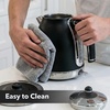 OVENTE 1.7L Electric Kettle, 1500W Fast Boiling Water Heater for Coffee or Tea with Stainless Steel BPA-Free and Cordless Body, Auto Shut-Off, Boil-Dry Protection and Removable Filter, White KS777W(Black)