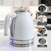 OVENTE 1.7L Electric Kettle, 1500W Fast Boiling Water Heater for Coffee or Tea with Stainless Steel BPA-Free and Cordless Body, Auto Shut-Off, Boil-Dry Protection and Removable Filter, White KS777W(White)
